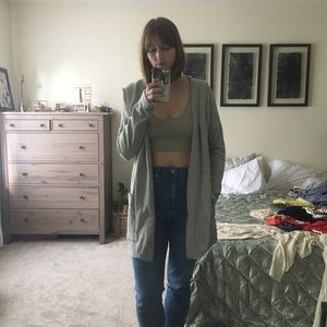 Grey hooded cardigan